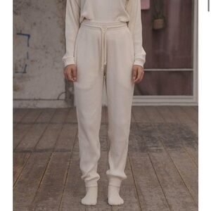 Elegant Cream Knit Joggers